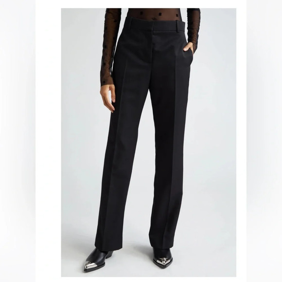 Givenchy Wool & Mohair Straight Leg Pants‎ trousers in Black EU size 36 US 4 NWT - Picture 1 of 13